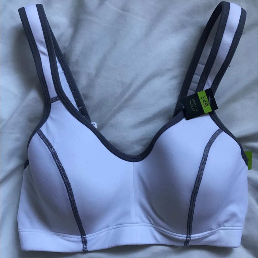 NWT Medium Impact White Sports Bra